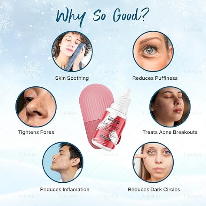 Fabskin ICE ROLLER FOR FACE, NECK AND BODY | ICE ROLLER FOR FACE MASSAGER | FACE ICE ROLLER FOR MEN & WOMEN | ICE CUBE FACIAL ROLLER KIT | FOR SKIN MOISTURIZING & SOOTHING (RED) - Image 3